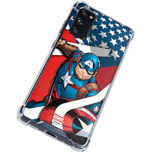 Marvel Captain America Action Pose Galaxy S20 FE Clear Case